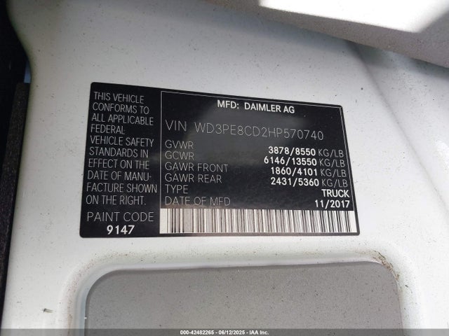 Mercedes-Benz om642 2017 WD3PE8CD2HP570740 Image 9