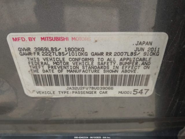 2011 MITSUBISHI LANCER JA32U2FU7BU039066 Photo 8