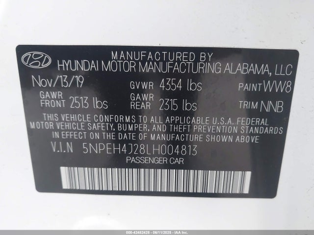 5NPEH4J28LH004813 Hyundai t-gdi gamma ii