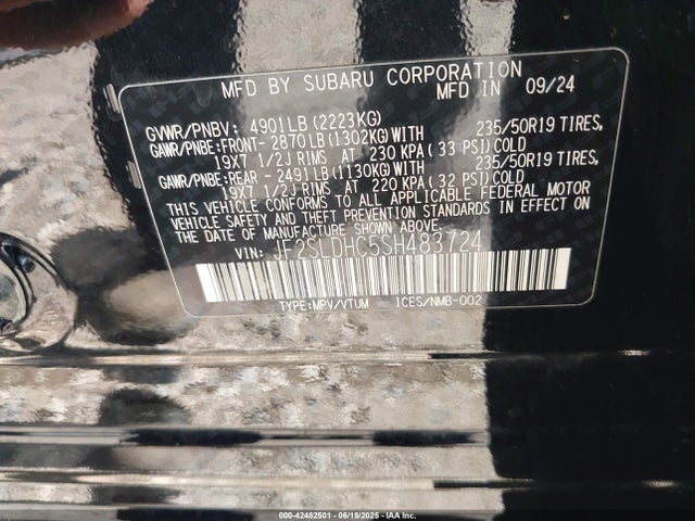 Subaru na 2025 JF2SLDHC5SH483724 Image 9
