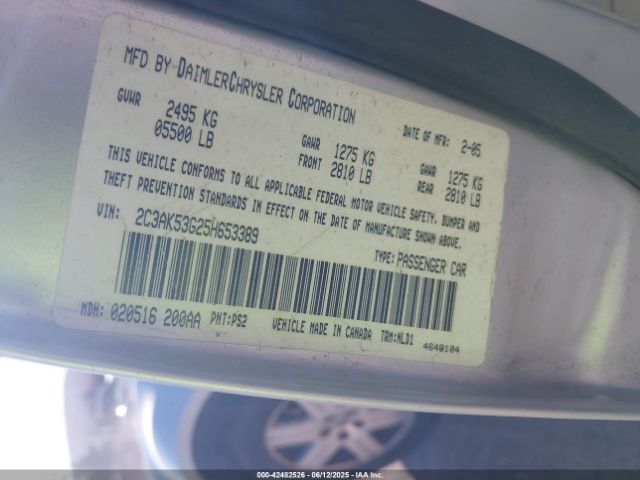 2005 CHRYSLER 300 2C3AK53G25H653389 Photo 8
