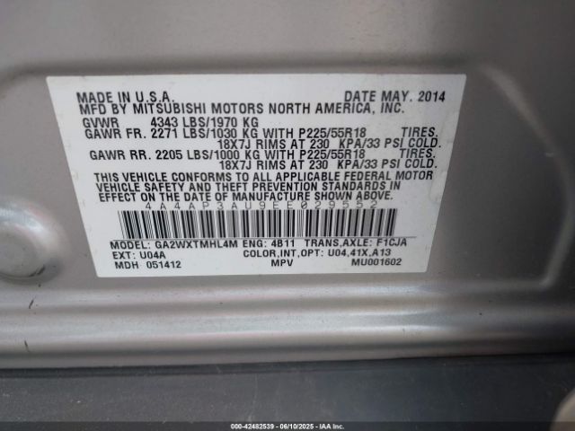 2014 MITSUBISHI OUTLANDER SPORT 4A4AP3AU9EE029552 Photo 8