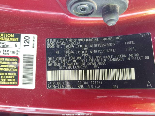 2018 TOYOTA SIENNA 5TDYZ3DC1JS909295 Photo 8
