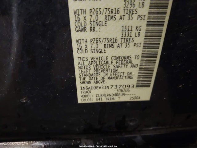 Nissan 2018 2018 1N6AD0EV3JN737093 Image 9