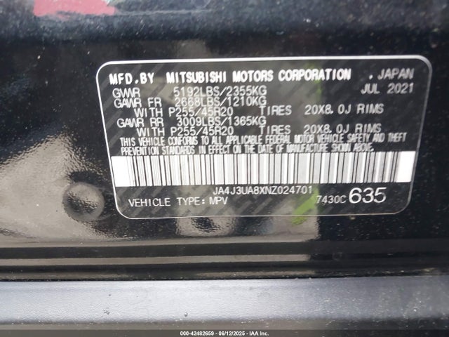 JA4J3UA8XNZ024701 Mitsubishi Outlander