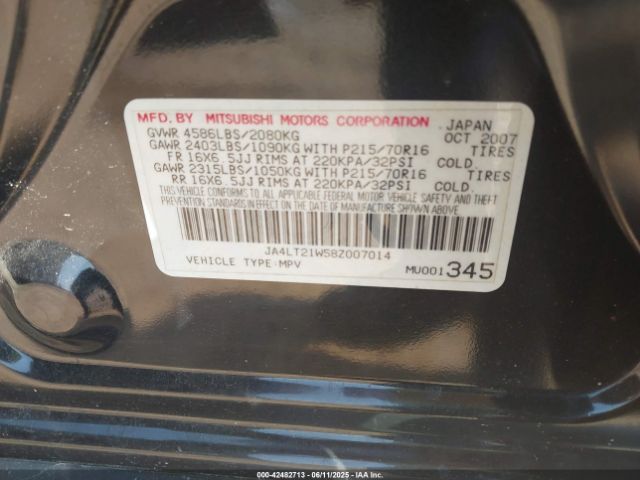 2008 MITSUBISHI OUTLANDER JA4LT21W58Z007014 Photo 8