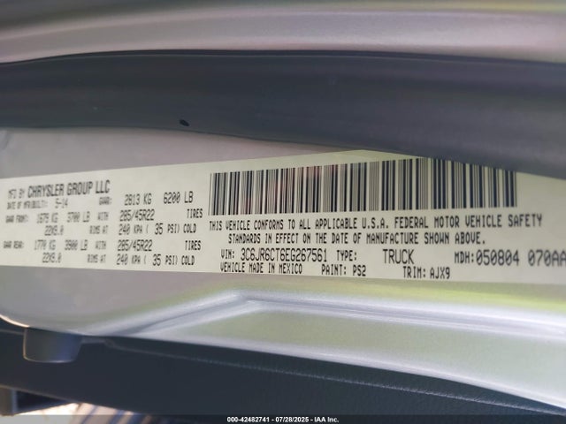 3C6JR6CT6EG267561 RAM 2014