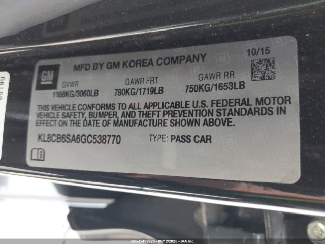 2016 CHEVROLET SPARK KL8CB6SA6GC538770 Photo 8