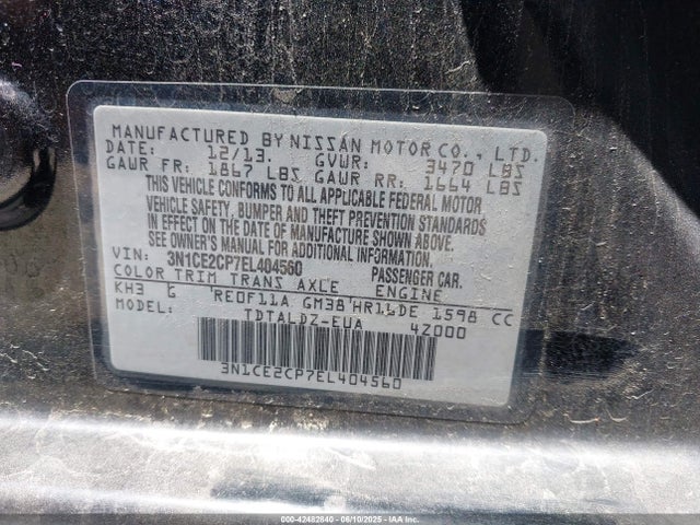 Nissan Versa Note S (sr)/s Plus/sv 2014 3N1CE2CP7EL404560 Image 9