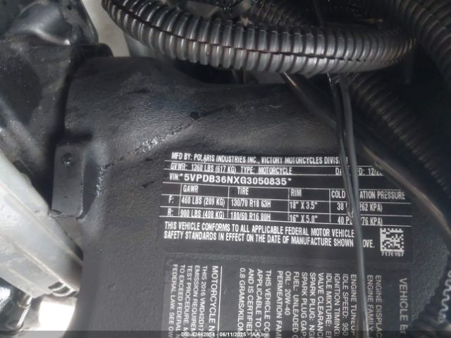 2016 VICTORY MOTORCYCLES CROSS COUNTRY 5VPDB36NXG3050835 Photo 9