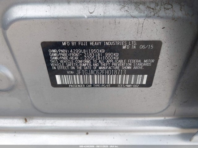 JF1GJAC62FH018713 Subaru 2.0l na
