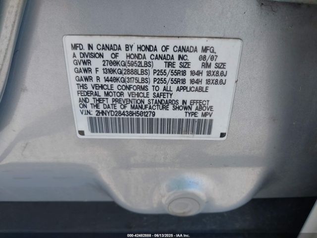 2008 ACURA MDX 2HNYD28438H501279 Photo 8