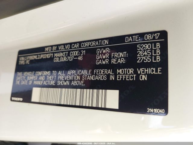 2018 VOLVO S90 LVY992ML2JP031071 Photo 8