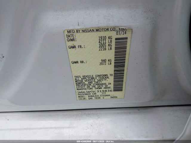 Nissan 2014 2014 1N4AL3AP7EC319836 Image 9