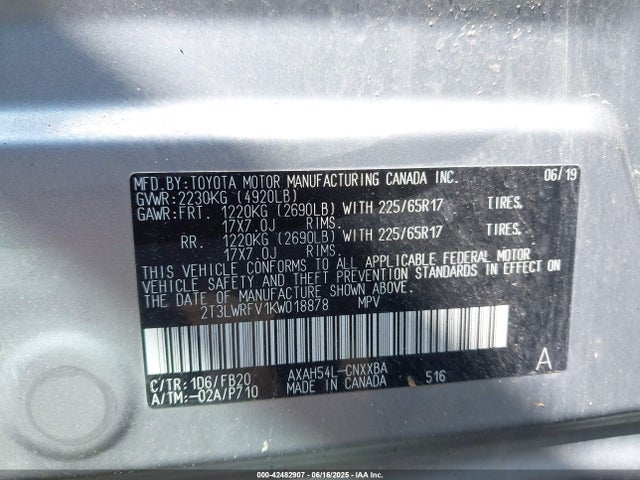 2T3LWRFV1KW018878 Toyota a25-fxz, 3nm+4nm
