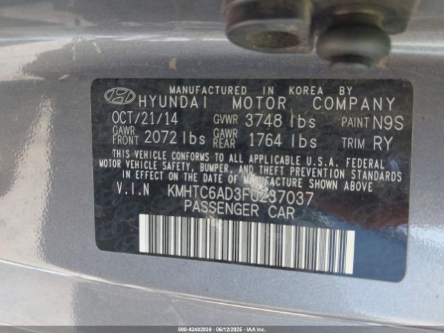 2015 HYUNDAI VELOSTER KMHTC6AD3FU237037 Photo 8