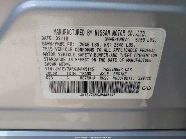 Infiniti 2018 2018 JN1EV7ARXJM445145 Image 9