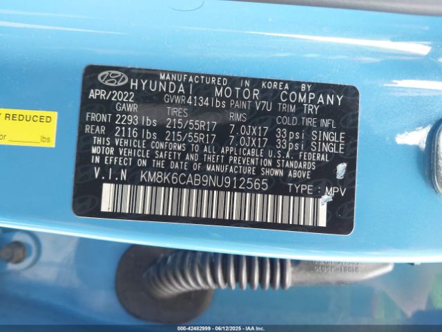 2022 HYUNDAI KONA KM8K6CAB9NU912565 Photo 8