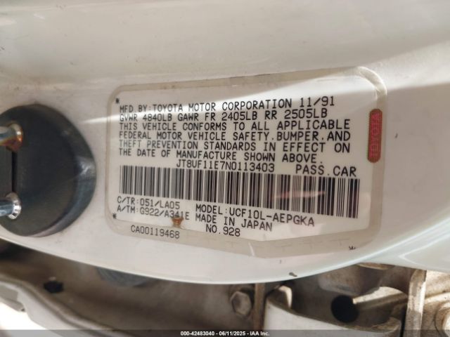 1992 LEXUS LS JT8UF11E7N0113403 Photo 8