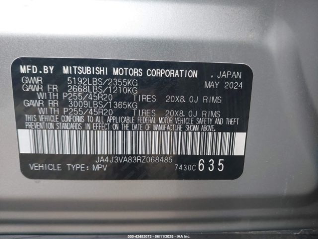 JA4J3VA83RZ068485 Mitsubishi Outlander
