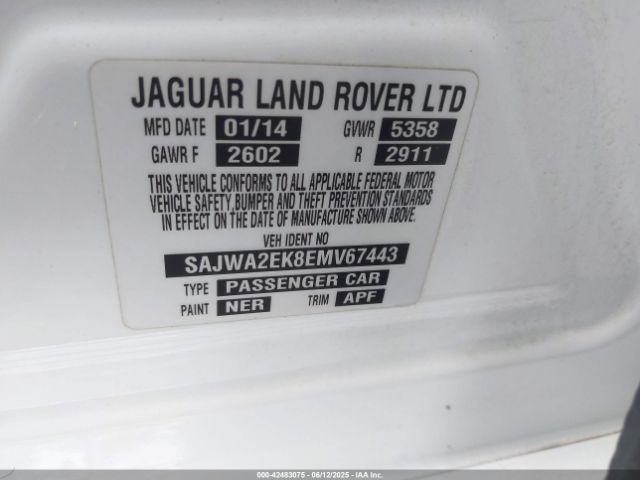 2014 JAGUAR XJ SAJWA2EK8EMV67443 Photo 8