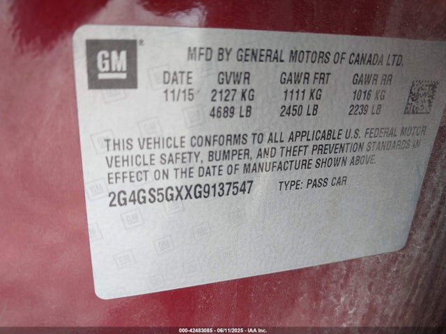 2G4GS5GXXG9137547 Buick Regal Turbo Premium Ii