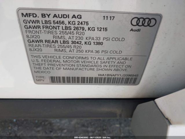 2018 AUDI Q5 WA1BNAFY1J2096945 Photo 8