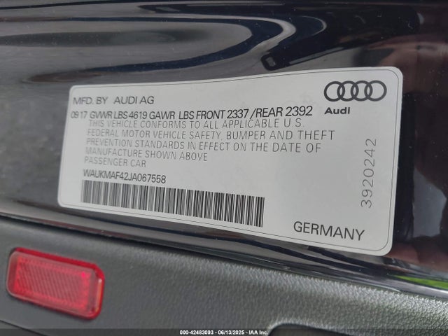 WAUKMAF42JA067558 Audi 2018