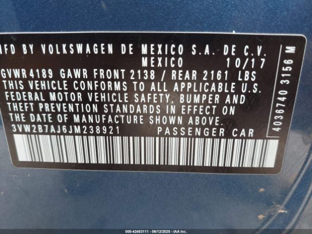 2018 VOLKSWAGEN JETTA 3VW2B7AJ6JM238921 Photo 8