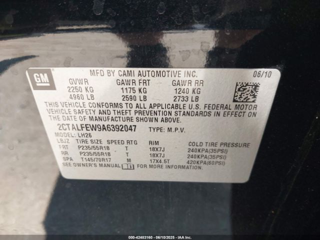 2010 GMC TERRAIN 2CTALFEW9A6392047 Photo 8