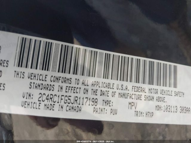 2018 CHRYSLER PACIFICA 2C4RC1FG5JR117198 Photo 8