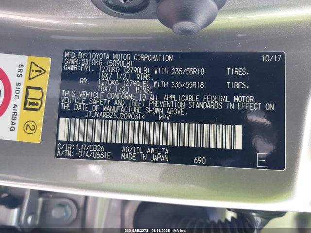 JTJYARBZ5J2090314 Lexus 8ar-fts