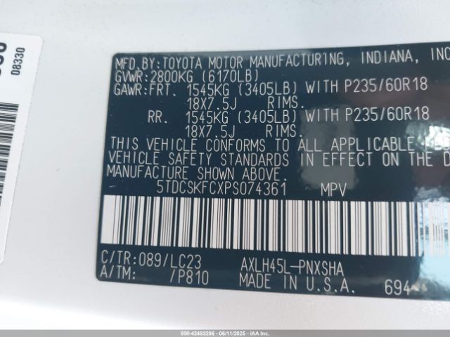 2023 TOYOTA SIENNA 5TDCSKFCXPS074361 Photo 8