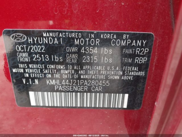 KMHL44J21PA280455 Hyundai Sonata Sel Plus