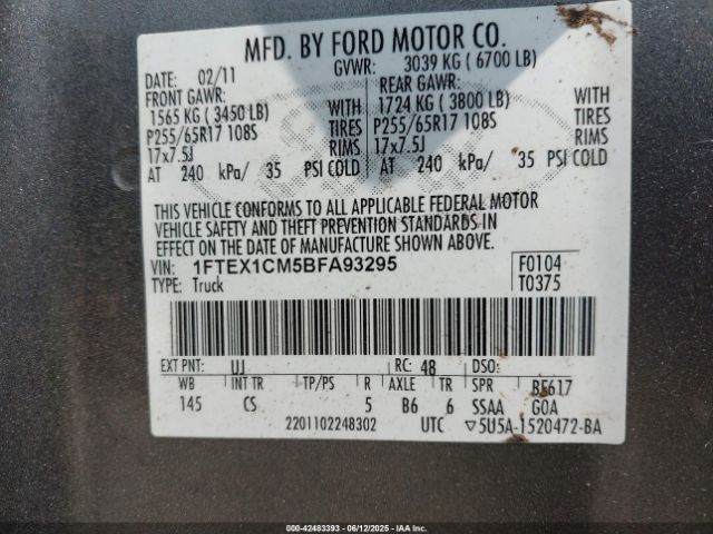 2011 FORD F-150 1FTEX1CM5BFA93295 Photo 8
