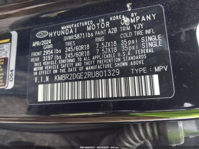 2024 HYUNDAI PALISADE KM8R2DGE2RU801329 Photo 8