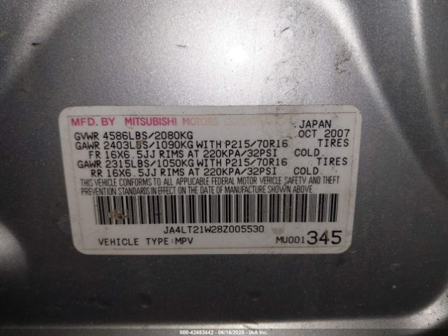 2008 MITSUBISHI OUTLANDER JA4LT21W28Z005530 Photo 8