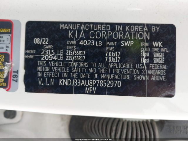 KNDJ33AU8P7852970 KIA SOUL EX