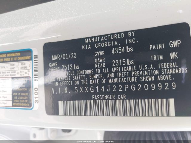 2023 KIA K5 5XXG14J22PG209929 Photo 8