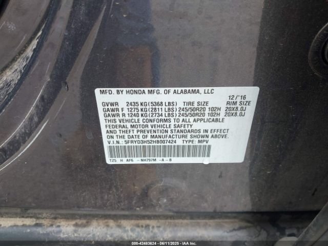 2017 ACURA MDX 5FRYD3H52HB007424 Photo 8