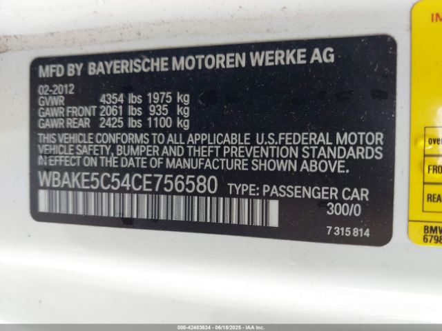 2012 BMW 328I WBAKE5C54CE756580 Photo 8