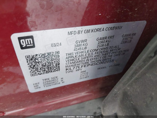 Chevrolet lbp 2025 KL77LFEP4SC002055 Image 9
