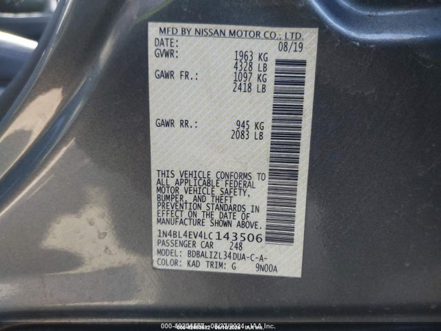 Nissan 2020 2020 1N4BL4EV4LC143506 Image 9