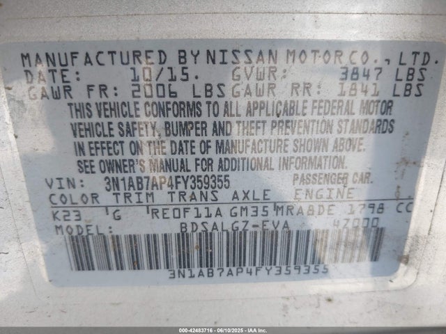 Nissan 2015 2015 3N1AB7AP4FY359355 Image 9