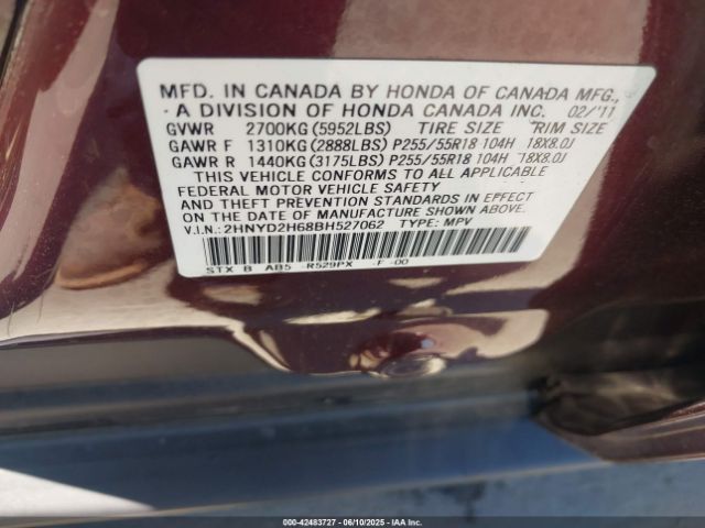 2011 ACURA MDX 2HNYD2H68BH527062 Photo 8