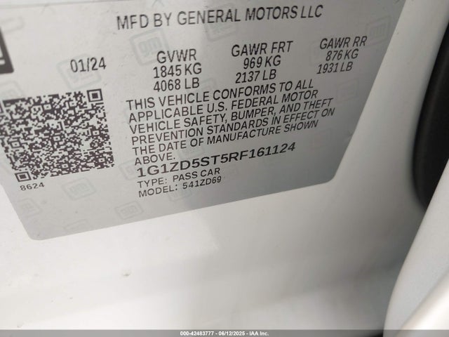 1G1ZD5ST5RF161124 Chevrolet Malibu Fwd 1lt