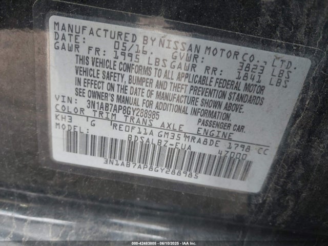 3N1AB7AP8GY288985 Nissan SENTRA S