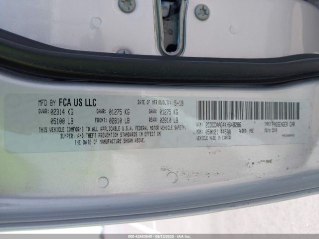 2019 CHRYSLER 300 2C3CCAAG4KH648286 Photo 8