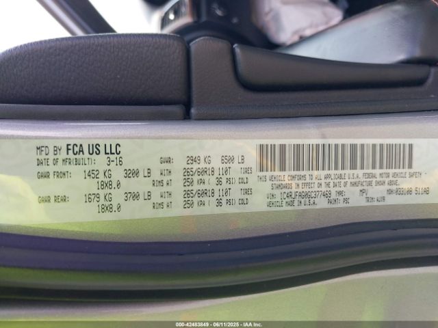 2016 JEEP GRAND CHEROKEE 1C4RJFAG0GC377469 Photo 8