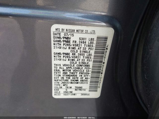 2016 INFINITI QX70 JN8CS1MU2GM130315 Photo 8